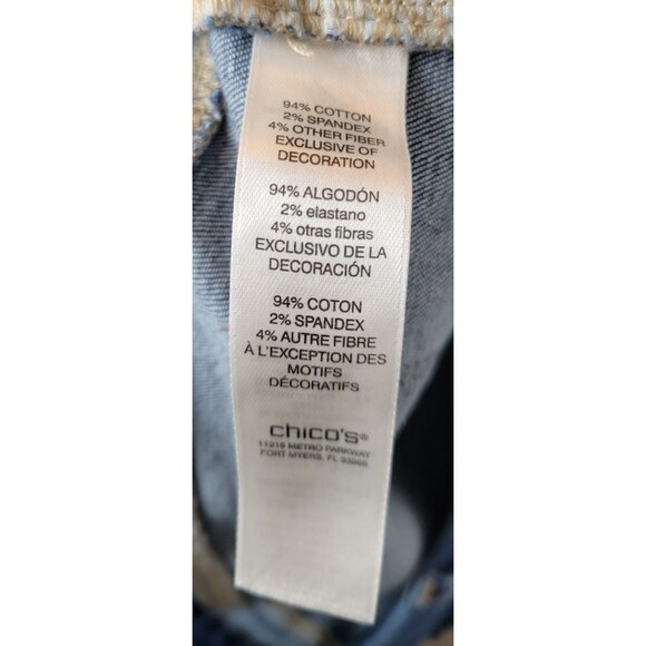 Chico's Perfect Stretch Girlfriend Slim Leg Ankle Jeans Size 14 (Chico's 2.5) - Picture 5 of 6